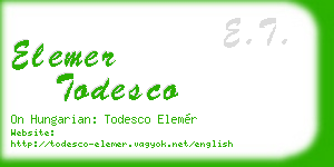 elemer todesco business card